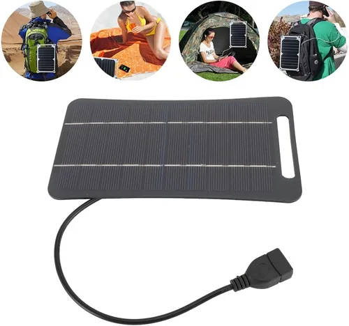 Miniatura 3 de Cargador de panel solar, 5W 5V Panel solar portátil Cargador de energía solar USB monocristalino módulo de panel solar portátil para camping, viajes