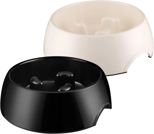 Flexzion Cuenco para perros de alimentación lenta, base antideslizante resistente para mascotas, comedero para cachorros, contenedor de agua y
