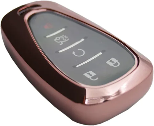 Funda protectora de llavero rosa brillante para Chevrolet Chevy Malibu Camaro Trax Traverse Sonic Cruze Volt Equinox Trailblazer