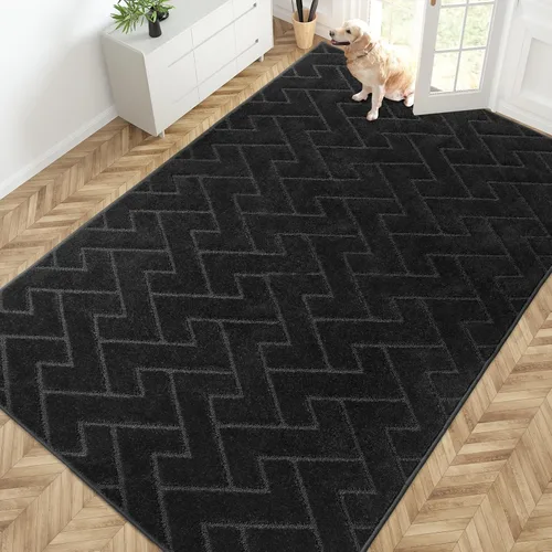 Miniatura 89 de PURRUGS Alfombra de fácil cuidado de 6 x 9 pies, antideslizante, lavable a máquina, tapete para puerta de perro, resistente a las manchas