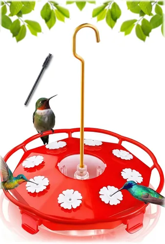 Miniatura 10 de eWonLife Comedero para colibríes para exteriores, platillo a prueba de fugas de 16 onzas con foso de hormigas integrado, 5 puertos de alimentación a