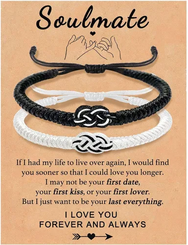 SKIRIFLA Pulseras a juego para parejas, novio, novia, aniversario, día de San Valentín, regalos para él y ella