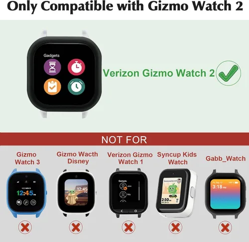 Miniatura 2 de Kuaguozhe Paquete de 2 fundas compatibles con Gizmo Watch 2, protector de pantalla para niños (paquete de 2), funda protectora general