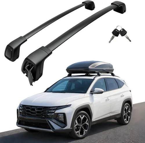 Barras transversales de aluminio para Hyundai Tucson NX4 SEL/N Line/Limited/SEL Premium 2022-2026 con rieles laterales empotrados, equipaje