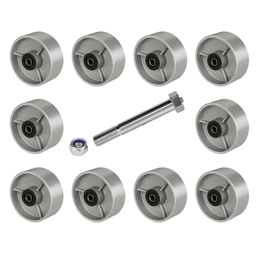 Miniatura 11 de Ruedas industriales de 3" x 2", rueda de hierro fundido de acero – Rueda de servicio pesado – Capacidad de 800 libras cada una, rodamiento