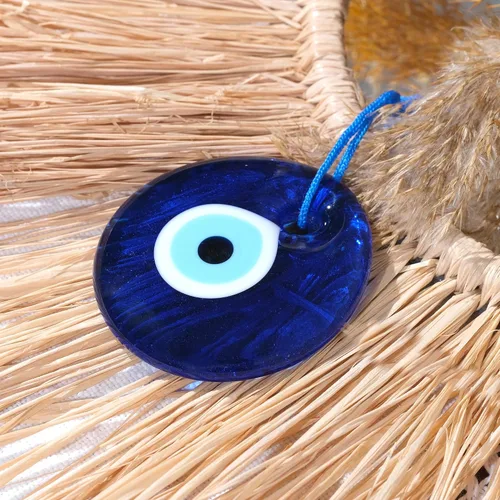 Miniatura 8 de BCS Decoración azul contra el mal de ojo de 2.8 pulgadas, adorno colgante de pared hecho a mano con amuleto turco griego de Nazar de buena suerte