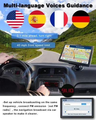 Miniatura 3 de Navegación GPS para coche y autocaravana, GPS de 7 pulgadas de pantalla táctil del vehículo, mapas gratuitos de por vida de América del Norte USA