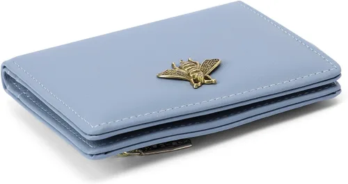 Miniatura 4 de Altally Cartera pequeña para mujer, con bloqueo RFID, billetera de bolsillo plegable, delgada, compacta, minicarteras para mujer, Azul, Cartera Rfid
