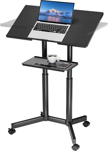 BONTEC Lecterns & Podiums - Escritorio portátil portátil para computadora portátil, altura ajustable, soporte para sentarse, oficina en casa, aula,