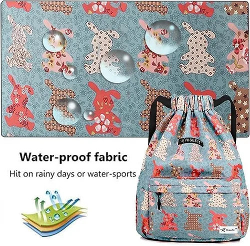 Miniatura 2 de Bolsa impermeable con cordón, bolsa de gimnasio, mochila deportiva de playa para hombres y mujeres