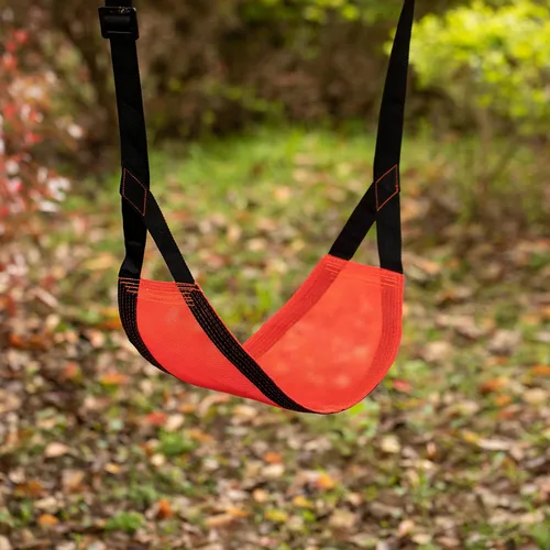 Miniatura 4 de Patio interior y al aire libre Patio Patio Kids Fun Hanging Mesh Fabric Tree Swing con correa ajustable (rojo)