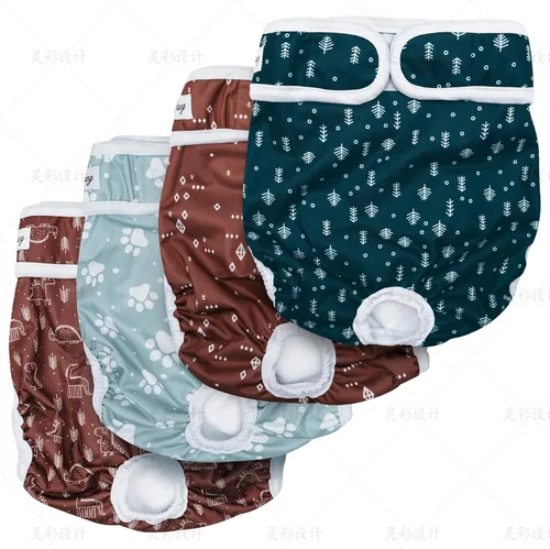 Miniatura 10 de JoyDaog Pañales para perras para perros medianos, paquete de 4 pañales reutilizables lavables premium para perritos en período de calor