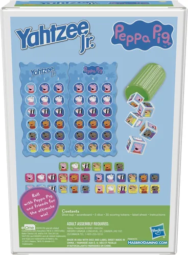 Miniatura 3 de Hasbro Gaming Yahtzee Jr.: Peppa Pig Edition Juego de mesa para niños de 4 años en adelante, juego de contar y emparejar para preescolares