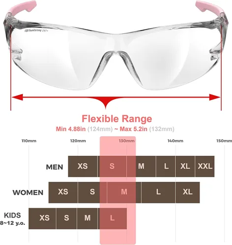 Miniatura 5 de HTS HUNTERSKY ANSI Z87.1 Gafas de seguridad antivaho envolventes transparentes, gafas de laboratorio para pickleball y química con resistencia a