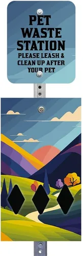 Miniatura 19 de ZERO WASTE USA NUEVA 2026 DISPENSE-ART™ Estación de basura para perros de aluminio con impresión UV de 7 pies - Sin bote de basura - 25% más