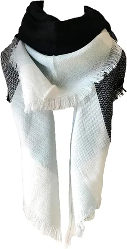 Miniatura 116 de Wander Agio - Bufanda envolvente con diseño a cuadros o triangular para mujer, cálida y larga, de punto, sensación de cachemira, chal