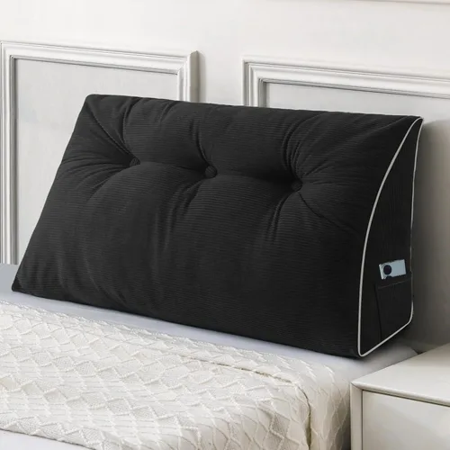 Miniatura 37 de Sasttie - Almohada de cabecero completa, almohada de cuña para cabecero para sentarse en la cama, cojín triangular de apoyo para la espalda