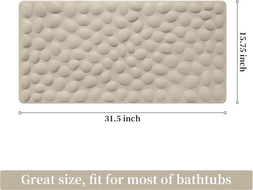 Miniatura 3 de OTHWAY Alfombra de Bañera Antideslizante, Alfombra de Baño de Goma para Niños y Bebés, 16x31.5 pulgadas Alfombras de Baño Grandes para Bañera