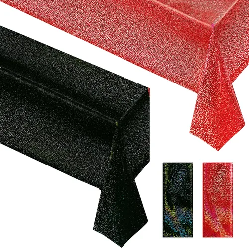 Miniatura 19 de Just Shimmer Mantel holográfico azul claro de 40" x 108" Decoración de fiesta rosa fuerte Día de San Valentín Fiesta de cumpleaños Decoración