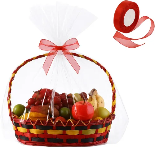 Miniatura 7 de Paquete de 50 bolsas grandes de celofán transparente de 24 x 30 pulgadas, bolsas de regalo de plástico resistente para regalos, artes, manualidades