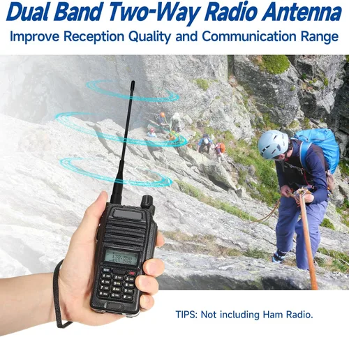 Miniatura 2 de Eightwood Antena de radio bidireccional de 6 pulgadas, VHF/UHF de doble banda SMA hembra flexible de mano antena de radio de mano 2