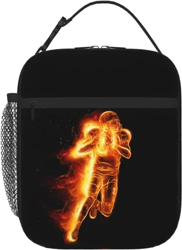 Miniatura 16 de Lonchera Deportiva con Estampado de Fútbol, Bolsa de Almuerzo Aislada Azul para Niños, Adolescentes, Niños y Niñas, Bolsa de Almuerzo Reutilizable