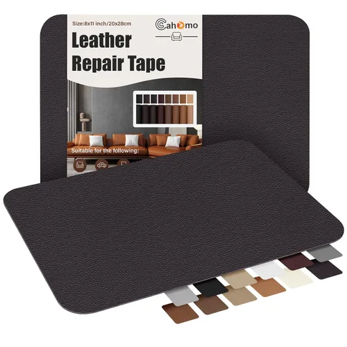 Cahomo - Cinta de parches autoadhesivos para reparación de cuero para sofás - 8x11 pulgadas, kit de reparación de vinilo y cuero para muebles, Café