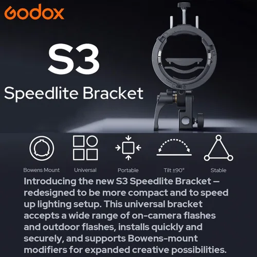 Miniatura 2 de GODOX S3 Speedlite Bowens - Soporte para flash Godox V1 V100 V1Pro V860III TT350 AD100 AD200 AD300 Speedlite Strobe Flashes, soporte tipo S, control