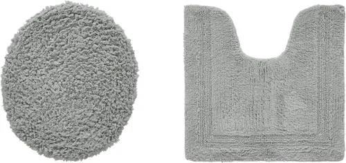 Miniatura 18 de Better Trends Alfombra de Inodoro en Forma de U Cubierta de Asiento de Inodoro de Lujo 100% Algodón Absorbente de Agua, Cubierta de Tapa Reversible