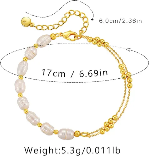 Miniatura 77 de Delicadas pulseras de oro para mujer, chapado en oro 18, ajustable, mal de ojo, mariposa, cuentas, perla, corazón, turquesa, hecha a mano para mujer