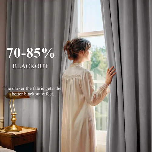 Miniatura 211 de StangH Cortinas de Terciopelo Verde Esmeralda de 96 Pulgadas - Cortinas Opacas de Terciopelo de Lujo Súper Suaves, Elegante Cobertura de Ventana