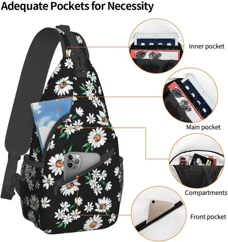 Miniatura 3 de Bolso bandolera para mujeres y hombres, mochila de viaje para senderismo, bolsa cruzada para el hombro, bolsa de pecho, casual, mochila deportiva