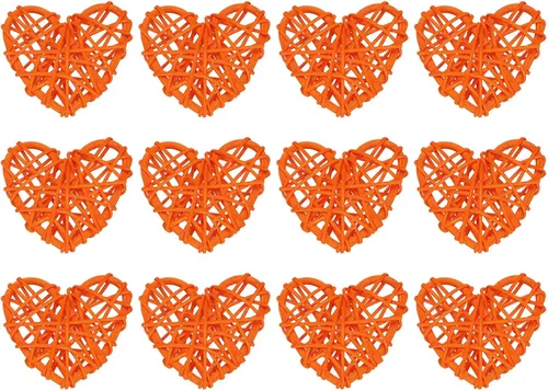 Miniatura 6 de MECCANIXITY 12 piezas de jarrón de ratán en forma de corazón de ratán natural para decoración del día de San Valentín, decoración del hogar, boda