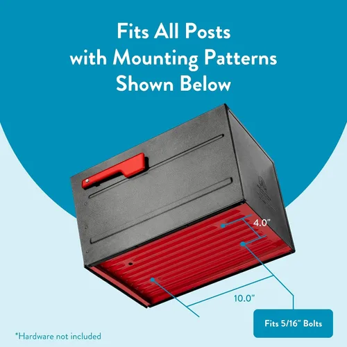 Miniatura 10 de Architectural Mailboxes Oasis® Eclipse™ Buzón Seguro con Cerradura Aprobado por USPS, Resistente, Anti-Robo de Acero Montado en Poste para Exterior