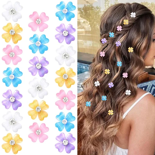 Wecoe Juego de pinzas para el cabello: 20 piezas de accesorios para el cabello bonitos y brillantes para niños, niñas, mujeres, blanco, amarillo,