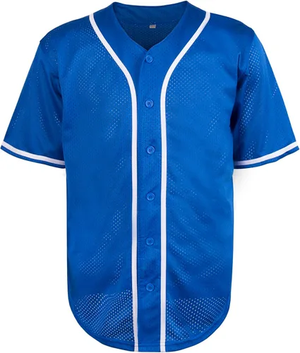 Miniatura 13 de Phoneutrix Camisetas Jersey de Béisbol Hip Hop Hipster Lisas en Blanco con Botones Uniformes Deportivos para Hombres y Mujeres Jersey