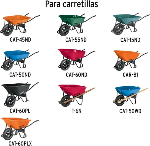 Miniatura 4 de Truper Conjunto de neumático y llanta de carretilla reforzada de 16 pulgadas, incluye eje y rodamientos industriales, rueda de repuesto resistente