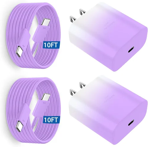 Miniatura 11 de Cargador súper rápido Samsung USB-C de 45 W tipo C de 8 pies, cable de carga rápida con bloque de cargador de pared de teléfono Android para Samsung