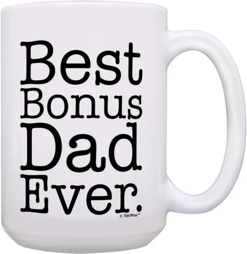 Miniatura 10 de ThisWear Step Dad Best Step Dad Ever Stepfather Taza de café de cerámica de 11 onzas con asa, color azul