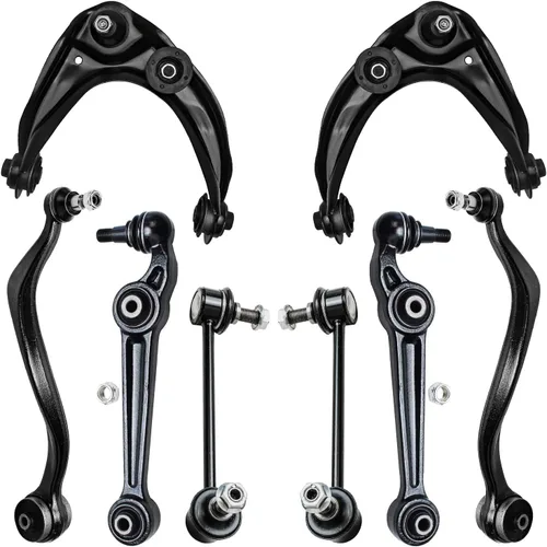 Miniatura 225 de Detroit Axle - Kit de brazos de control de extremo delantero de 8 piezas para Dodge Dakota 00-04, Durango 00-03, 4 brazos de control superior e