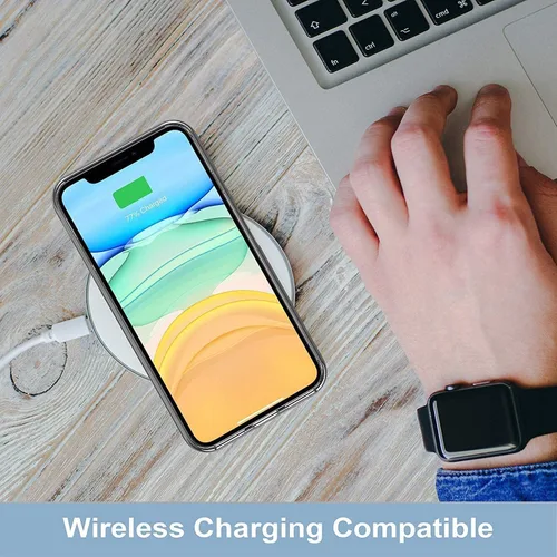 Miniatura 7 de RANZ Funda para iPhone 15, serie antiarañazos, a prueba de golpes, transparente de policarbonato duro + funda protectora de TPU para iPhone 15