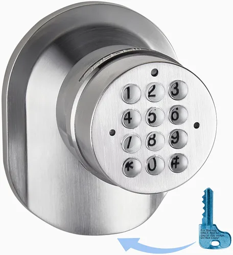 SoHoMiLL® Teclado Electrónico para Manija de Puerta SoHo Mill® y Juego de Cerradura con Llave Mecánica de Respaldo (Bloqueo de Resorte; No es