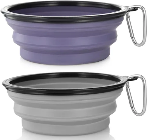 Miniatura 15 de Tazón para Perros Cuencos Plegables para Mascotas, Paquete de 2 Cuencos Plegables de Agua para Perros para Gatos y Perros, Plato Portátil de Verde +