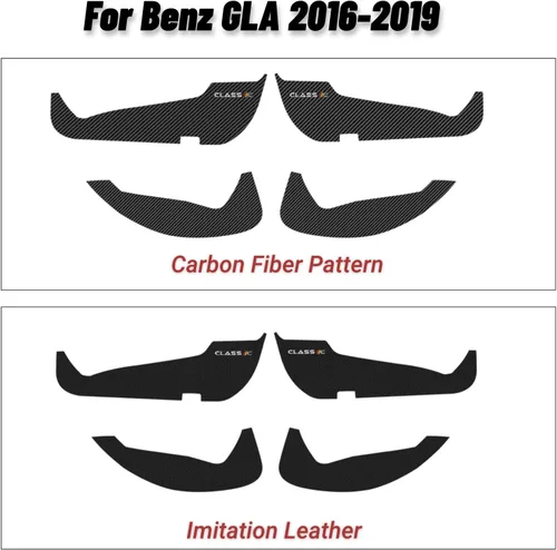 Miniatura 5 de KUNGKIC Para Benz GLA 2016-2019 - Almohadilla antipatadas para puerta de automóvil, calcomanías protectoras para interiores, accesorios de imitación