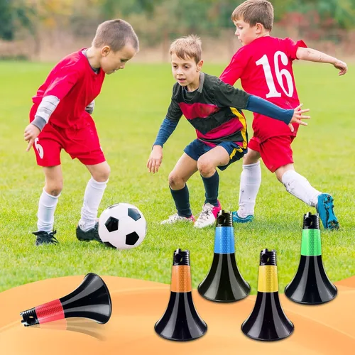 Miniatura 6 de Conos de obstáculos para baloncesto, fútbol y entrenamiento deportivo, 10 conos y 10 bastones con bolsa de transporte, conos de baloncesto y postes