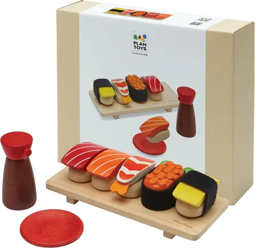 Miniatura 13 de PlanToys® Juego de helado de madera para niños Incluye soporte, cucharas y conos Comida de juego de simulación de postres para niños pequeños