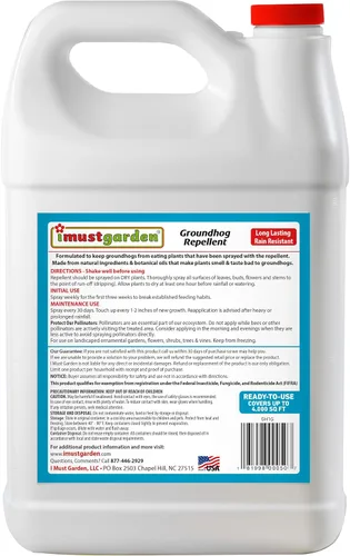 Miniatura 2 de I Must Garden Groundhog/Woodchuck Repelente Recambio de 1 galón listo para usar: Spray totalmente natural para jardines, plantas y céspedes, aroma