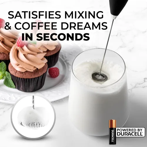Miniatura 264 de Zulay Milk Boss Espumador de leche potente manual, hace espuma para latte, batidor para mezclar bebidas, café, miniespumador para capuchino, frappé
