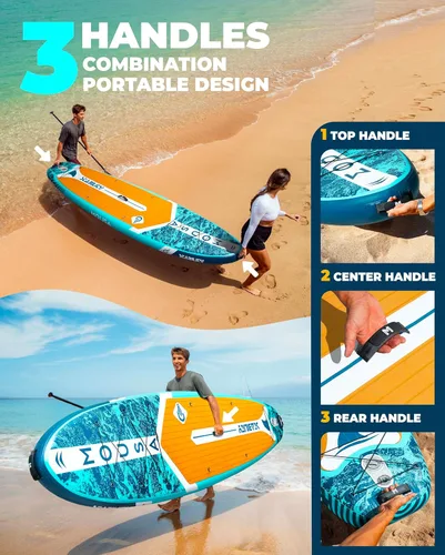 Miniatura 6 de MOUSA 10‘8/11'×35" Extra Wide Inflatable Stand Up Paddle Board, Stable Paddleboard SUP for 2 People/Family, Anti-Slip Full EVA Deck, 3 Handles, 100L