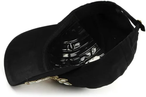 Miniatura 5 de Gudessly Bling - Gorra de béisbol para mujer, diseño de flores, con diamantes de imitación, ajustable, de mezclilla
